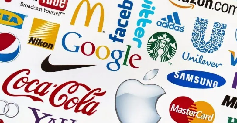 Collage of multinational brand logos, including Coca-Cola, Google, Apple, Unilever and Samsung